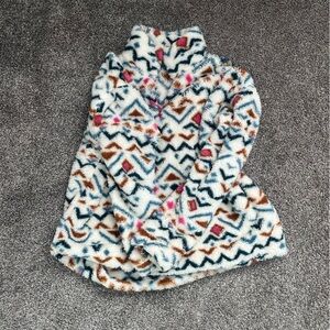 Gently Used Eddie Bauer Ultra Soft Plush Fleece 1/4 Zip Pullover Aztec Print, XL
